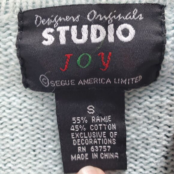 Designers Originals Studio Joy Beaded Tasseled Zip-Up Cardigan Sweater Small VTG - Picture 3 of 10